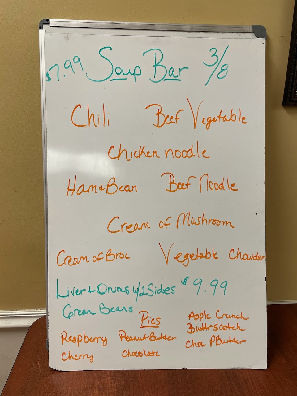 Soup Bar Items for March 8, 2022