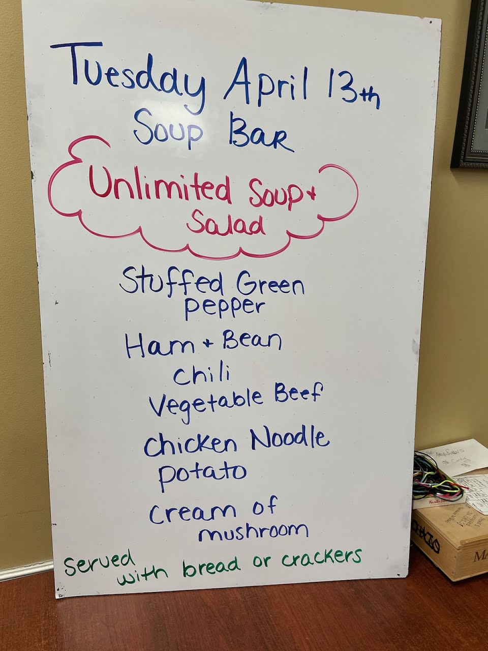 Unlimited Soup Bar for Tuesday, April 13th