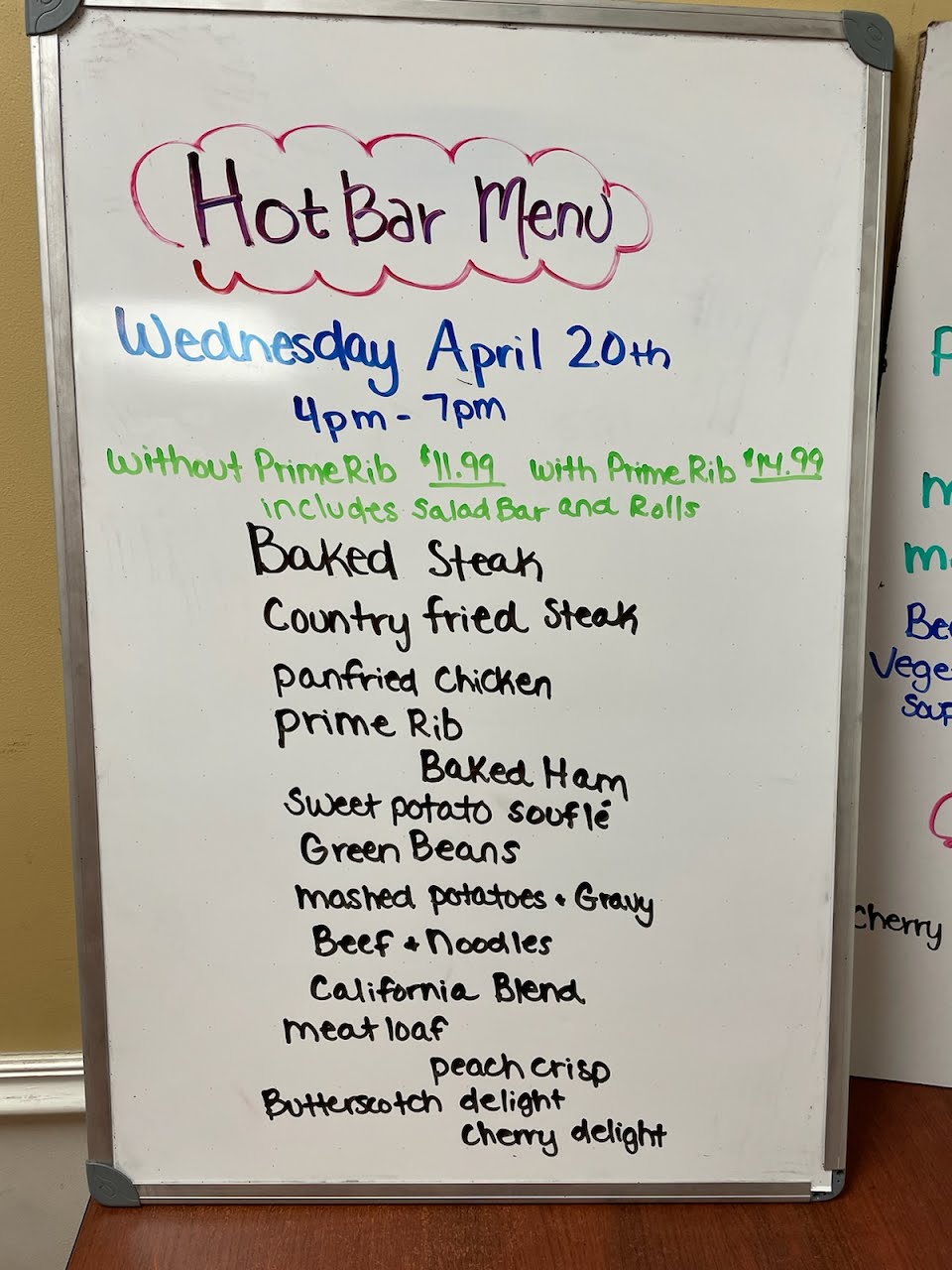 4/20 Wednesday Hot Bar Buffet