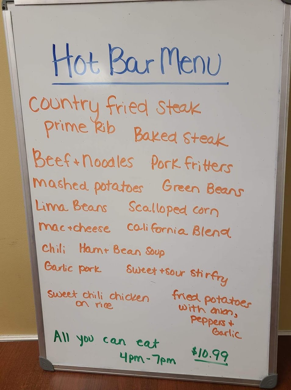 Hot Bar Buffet meals for Liberty Gathering Place on 7-14-21